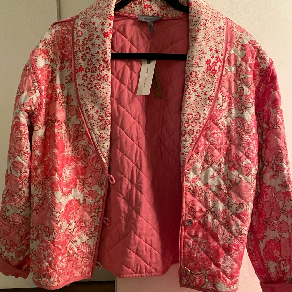 NWT Anthropologie (brand- Conditions Apply) Pink Floral Quilted Jacket